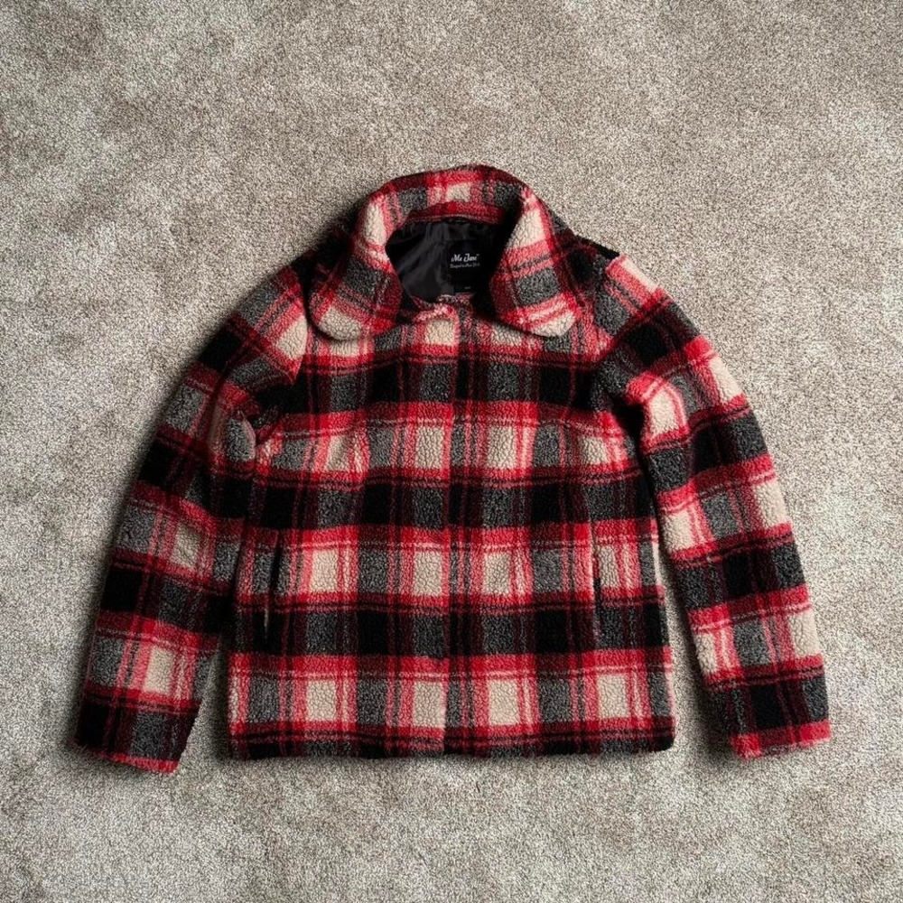 ME JANE PLAID FLEECE JACKET